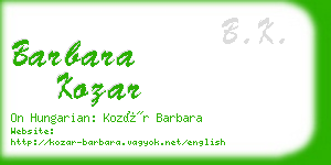 barbara kozar business card